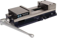 TE-CO - 8" Jaw Width, 11" Jaw Opening Capacity, Horizontal Stationary Machine Vise - Manual Operation, 12,000 Lb Capacity, 1 Station, 24-1/2" Long x 5.51" High x 2-1/4" Deep, 2-1/4" Jaw Height - Best Tool & Supply