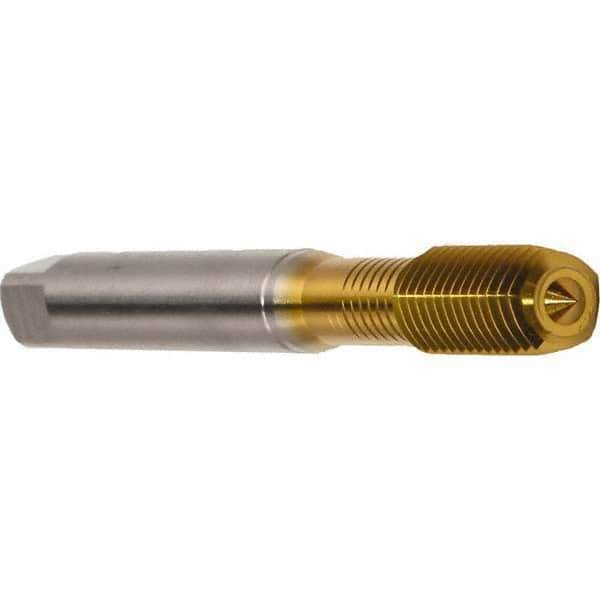 Emuge - M2x0.40 Metric 6HX Modified Bottoming Thread Forming Tap - Cobalt, Chrome Finish, 45mm OAL, 7mm Thread Length, Right Hand Thread, Series Druck - Best Tool & Supply