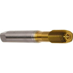 Emuge - M2x0.40 Metric 6HX Modified Bottoming Thread Forming Tap - Cobalt, Chrome Finish, 45mm OAL, 7mm Thread Length, Right Hand Thread, Series Druck - Best Tool & Supply