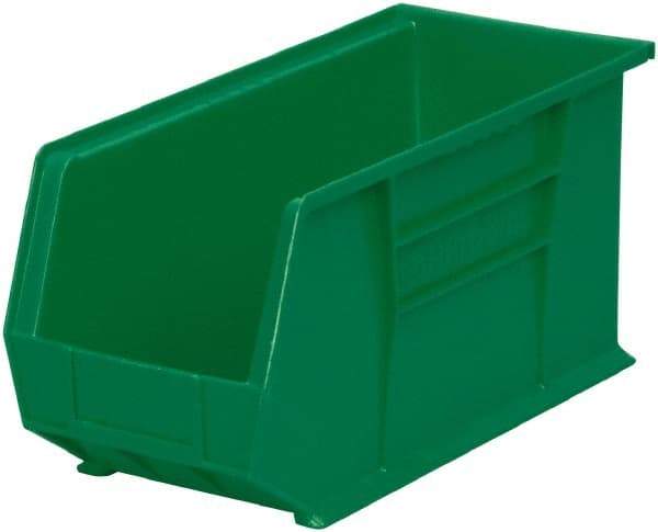 Akro-Mils - 60 Lb. Load Capacity, 18" Deep, Green Polymer Hopper Stacking Bin - 9" High x 8-1/4" Wide x 18" Long - Best Tool & Supply