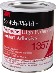 3M - 1 Gal Can Light Yellow Contact Adhesive - Series 1357, 30 min Working Time, Bonds to Polystyrene Foam Panels, Rubber, Vinyl Floor, Wall Lining & Flooring - Best Tool & Supply