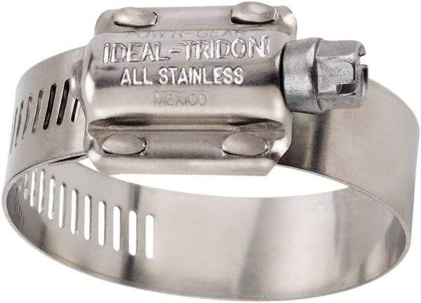 IDEAL TRIDON - SAE Size 212, 1-1/4 to 2-1/8" Diam, Stainless Steel High Torque Worm Drive Clamp - 5/8" Wide, Material Grade 304, Series 60 - Best Tool & Supply