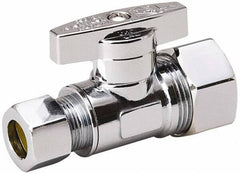 Value Collection - Compression 5/8 Inlet, 125 Max psi, Chrome Finish, Brass Water Supply Stop Valve - 3/8 Compression Outlet, Straight, Chrome Handle, For Use with Any Water Supply Shut Off Application - Best Tool & Supply