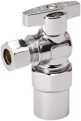 Value Collection - CPVC 1/2 Inlet, 125 Max psi, Chrome Finish, Brass Water Supply Stop Valve - 3/8 Compression Outlet, Angle, Chrome Handle, For Use with Any Water Supply Shut Off Application - Best Tool & Supply