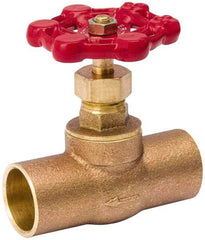 Value Collection - 3/4" Pipe, 125 psi WOG Rating, Brass, Stop Valve - Lobe Type Handle, C x C End Connections, Use with Water, Oil, Air - Best Tool & Supply