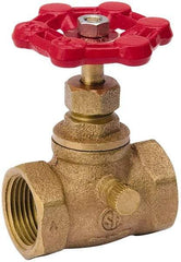 Value Collection - 3/4" Pipe, 125 psi WOG Rating, Brass Stop & Waste Valve - Lobe Type Handle, IPS End Connections, Use with Water, Oil, Air - Best Tool & Supply