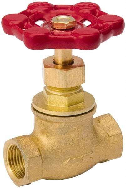 Value Collection - 3/4" Pipe, 125 psi WOG Rating, Brass, Stop Valve - Lobe Type Handle, IPS End Connections, Use with Water, Oil, Air - Best Tool & Supply