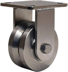 Hamilton - 4" Diam x 2" Wide, Stainless Steel Rigid Caster - 850 Lb Capacity, Top Plate Mount, 4" x 4-1/2" Plate, Stainless Steel Precision Ball Bearing - Best Tool & Supply