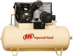 Ingersoll-Rand - 15 hp, 120 Gal Stationary Electric Horizontal Screw Air Compressor - Three Phase, 175 Max psi, 50 CFM, 230 Volt - Best Tool & Supply