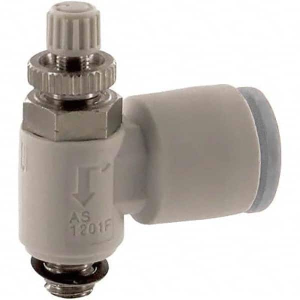 SMC PNEUMATICS - Speed & Flow Control Valves Valve Type: Flow Control Elbow Male Thread Size: 10-32 UNF - Best Tool & Supply