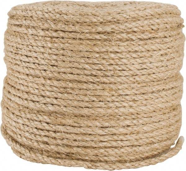 Value Collection - 500' Max Length Sisal Twisted Rope - 1/4" Diam, 48 Lb Capacity - Best Tool & Supply