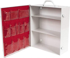 Medique - 15-3/4 Inch Wide x 5-3/8 Inch Deep x 16-3/4 Inch High, Fixed Industrial Empty First Aid Cabinet - Metal, Horizontal, 3 Shelves, White - Best Tool & Supply