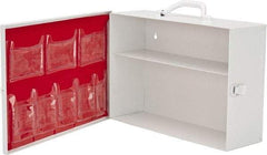 Medique - 15-1/4 Inch Wide x 4-3/4 Inch Deep x 10-1/4 Inch High, Fixed Industrial Empty First Aid Cabinet - Metal, Horizontal, 2 Shelves, White - Best Tool & Supply