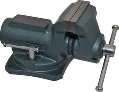 Wilton - 4" Jaw Width, 2-1/4" Opening Capacity, 2" Throat Depth, Steel Swivel Bench Vise - Bolt Down Base Attachment, 10.1" Long x 5.3" Wide x 5.3" High - Best Tool & Supply