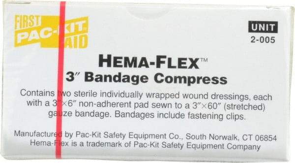 Medique - 3" Long x 3" Wide, General Purpose Compress - Yellow, Compress Bandage - Best Tool & Supply