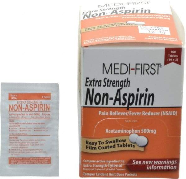 Medique - Medi-First Extra-Strength Non-Aspirin Tablets - Headache & Pain Relief - Best Tool & Supply