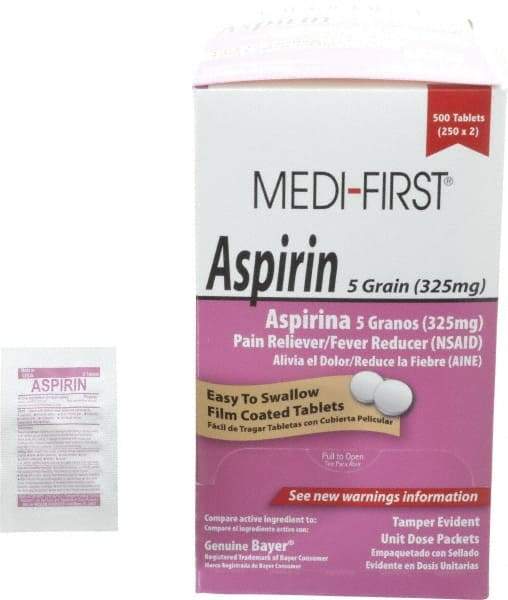 Medique - Medi-First Aspirin Tablets - Headache & Pain Relief - Best Tool & Supply