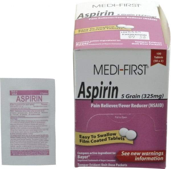 Medique - Medi-First Aspirin Tablets - Headache & Pain Relief - Best Tool & Supply