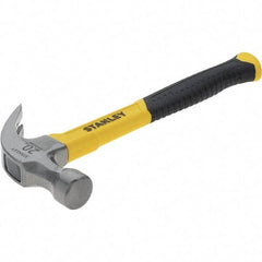 Stanley - 20 oz Head, Straight Rip Claw Hammer - 12.8" OAL, Steel Head, 1.18" Face Diam, Smooth Face, Fiberglass Handle with Grip - Best Tool & Supply