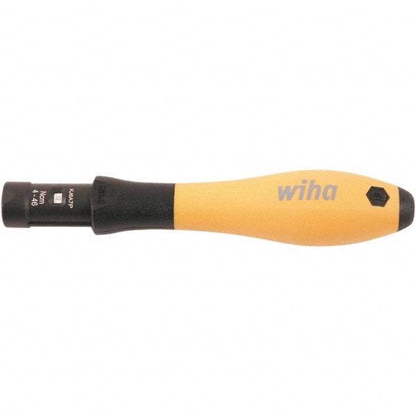 Wiha - 1 Piece, 0.04 to 0.46 N/m, Adjustable Torque Limiting Screwdriver - 4" OAL, 1/4" Drive - Best Tool & Supply