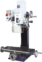 Palmgren - 7" Table Width x 19-11/16" Table Length, Electronic Variable Speed Control, 1 Phase Knee Milling Machine - 2MT Spindle Taper, 1-1/4 hp - Best Tool & Supply