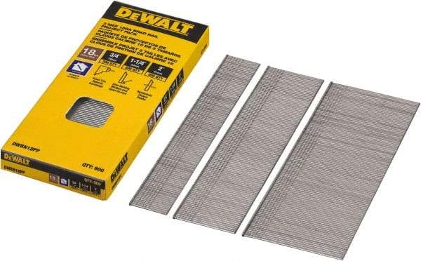 DeWALT - 18 Gauge 2" Long Brad Nails for Power Nailers - Steel, Bright Finish, Smooth Shank, Angled Stick Collation, Round Head, Chisel Point - Best Tool & Supply