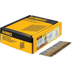 DeWALT - 12 Gauge 2.38" Long Framing Nails for Power Nailers - Steel, Galvanized Finish, Ring Shank, Angled Stick Collation, Round Head - Best Tool & Supply
