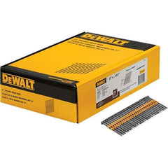 DeWALT - 9 Gauge 3" Long Framing Nails for Power Nailers - Steel, Bright Finish, Smooth Shank, Angled Stick Collation, Round Head - Best Tool & Supply