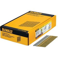 DeWALT - 9 Gauge 3-1/4" Long Framing Nails for Power Nailers - Steel, Galvanized Finish, Smooth Shank, Angled Stick Collation, Round Head - Best Tool & Supply