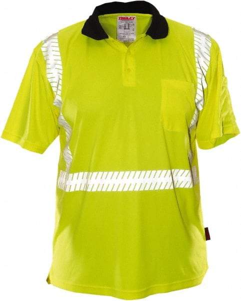 Tingley - Size 5XL, Lime, High Visibility, Short Sleeve Polo Shirt - 64 to 66" Chest, 1 Pocket, Polyester - Best Tool & Supply