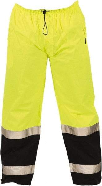 Tingley - Size M Polyurethane on 75 Denier Ripstop Polyester High-Visibility Pants - Snap Closure, No Pockets, 36" to 38" Waist, 29" Inseam, Yellow/Green, ANSI 107-2015 Class E - Best Tool & Supply