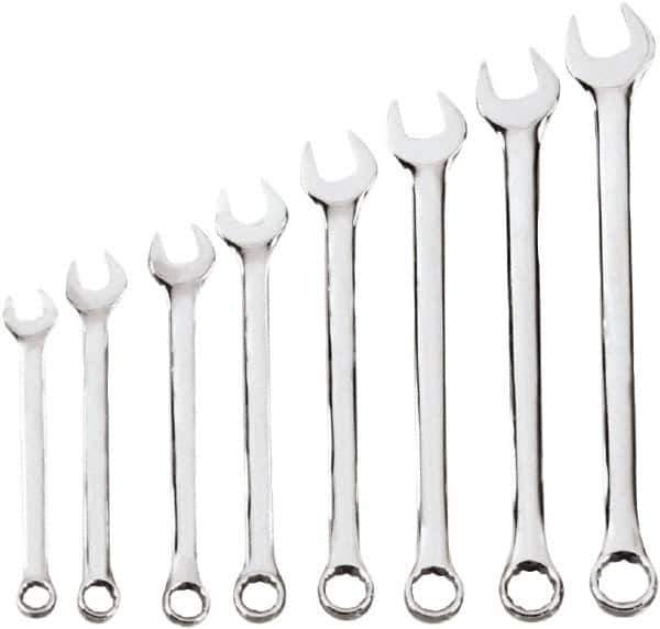 Blackhawk by Proto - 8 Piece, 10mm to 17mm, 6, 12 Point Combination Wrench Set - Metric Measurement Standard, Chrome Finish, Comes in Case - Best Tool & Supply