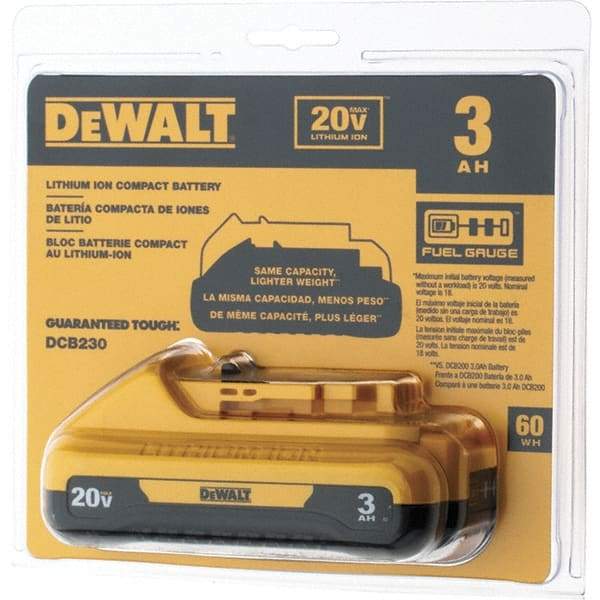 DeWALT - 20 Volt Lithium-Ion Power Tool Battery - 3 Ahr Capacity, 1 hr Charge Time, Series 20V Max - Best Tool & Supply