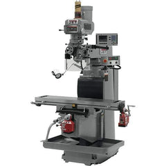 Jet - 54" Table Width x 12" Table Length, Variable Speed Pulley Control, 3 Phase Knee Milling Machine - R8 Spindle Taper, 5 hp - Best Tool & Supply