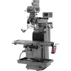 Jet - 54" Table Width x 12" Table Length, Variable Speed Pulley Control, 3 Phase Knee Milling Machine - R8 Spindle Taper, 5 hp - Best Tool & Supply