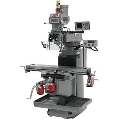 Jet - 54" Table Width x 12" Table Length, Variable Speed Pulley Control, 3 Phase Knee Milling Machine - NST40 Spindle Taper, 5 hp - Best Tool & Supply