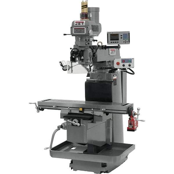 Jet - 54" Table Width x 12" Table Length, Variable Speed Pulley Control, 3 Phase Knee Milling Machine - NST40 Spindle Taper, 5 hp - Best Tool & Supply