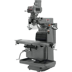 Jet - 54" Table Width x 12" Table Length, Variable Speed Pulley Control, 3 Phase Knee Milling Machine - NST40 Spindle Taper, 5 hp - Best Tool & Supply