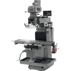 Jet - 54" Table Width x 12" Table Length, Electronic Variable Speed Control, 3 Phase Knee Milling Machine - NST40 Spindle Taper, 5 hp - Best Tool & Supply