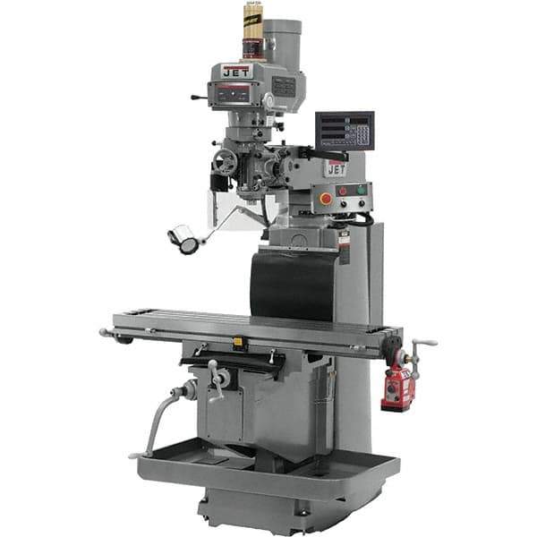 Jet - 54" Table Width x 12" Table Length, Electronic Variable Speed Control, 3 Phase Knee Milling Machine - R8 Spindle Taper, 5 hp - Best Tool & Supply