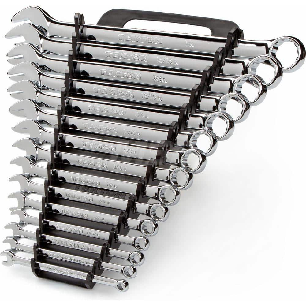 Wrench Set: 15 Pc, Inch Chrome-Plated