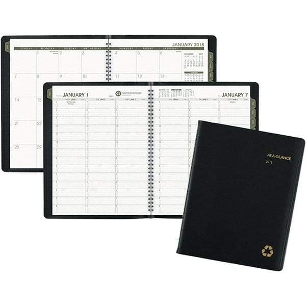 AT-A-GLANCE - 128 Sheet, 8-1/4 x 10-7/8", Weekly/Monthly Appointment Book - Black - Best Tool & Supply