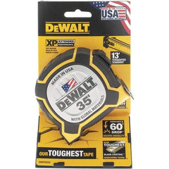 DeWALT - 35' x 1-1/4" Yellow Steel Blade Tape Measure - 1/16" Graduation, Yellow/Black ABS Plastic Case - Best Tool & Supply