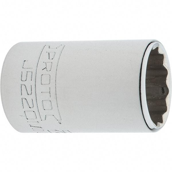 Proto - 3/8" Drive, Intermediate Hand Socket - 12 Points, 1-25/32" OAL, Steel, Full Polish Finish - Best Tool & Supply