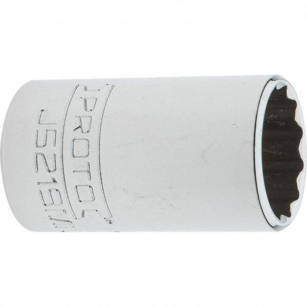 Proto - 3/8" Drive, Intermediate Hand Socket - 12 Points, 1-25/32" OAL, Steel, Full Polish Finish - Best Tool & Supply