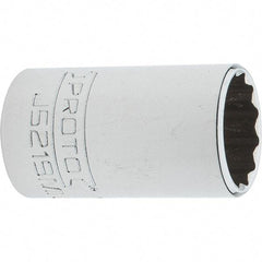 Proto - 3/8" Drive, Intermediate Hand Socket - 12 Points, 1-25/32" OAL, Steel, Full Polish Finish - Best Tool & Supply