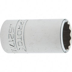 Proto - 3/8" Drive, Intermediate Hand Socket - 12 Points, 1-25/32" OAL, Steel, Full Polish Finish - Best Tool & Supply