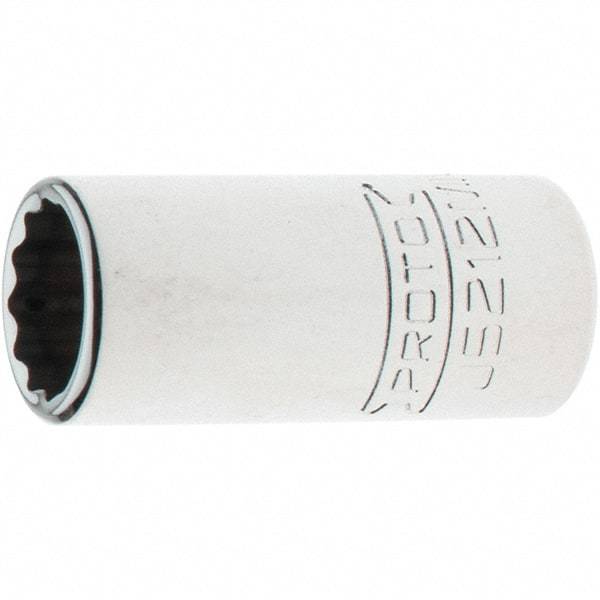 Proto - 3/8" Drive, Intermediate Hand Socket - 12 Points, 1-33/64" OAL, Steel, Full Polish Finish - Best Tool & Supply