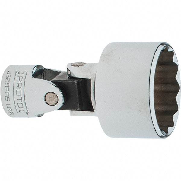 Proto - 1", 3/8" Drive, Intermediate Hand Socket - 12 Points, 2-1/4" OAL, Steel, Full Polish Finish - Best Tool & Supply