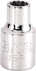 Proto - 5/16", 3/8" Drive, Intermediate Hand Socket - 12 Points, 1-15/64" OAL, Steel, Full Polish Finish - Best Tool & Supply